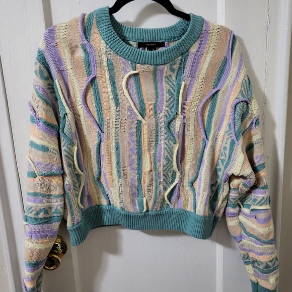 Forever 21 Sweaters - forever 21 Pastel multicolored cable knit sweater